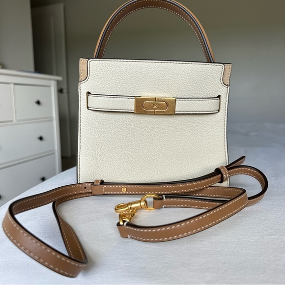 NWOT Tory Burch Lee Radziwill Petite Double Bag in New Moon - Picture 8 of 12